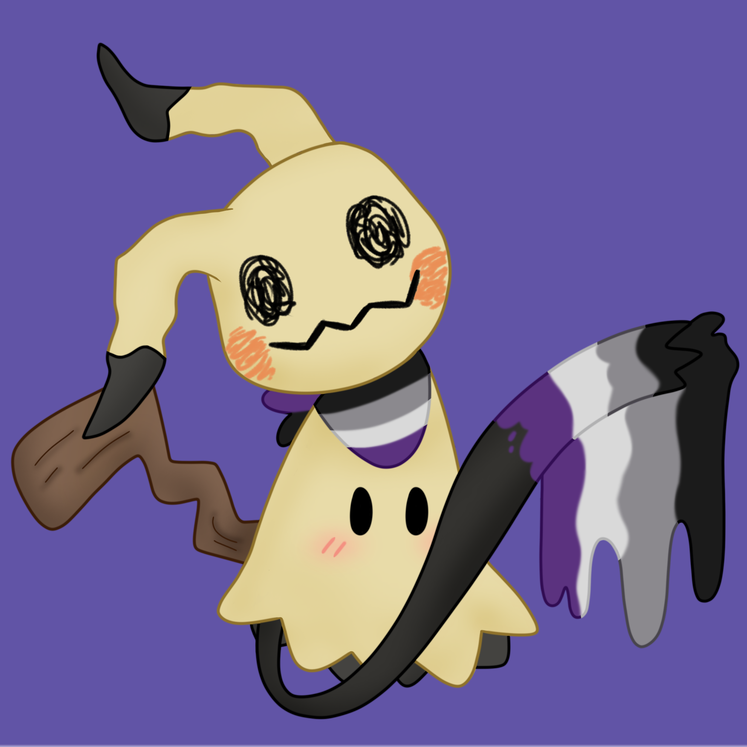 Asexual pride Mimikyu sticker